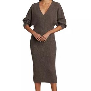 The Sei V-neck Wool Sweater Dress